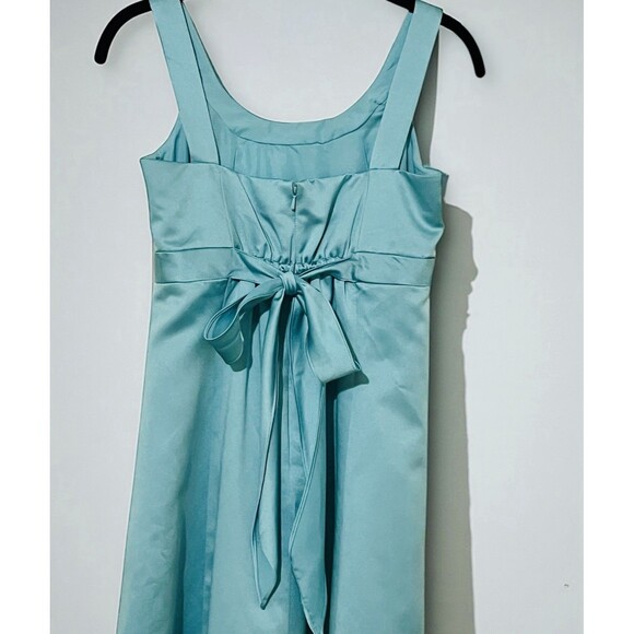 David’s Bridal JB3555 Junior Bridesmaid A-line Gown Pool Blue Aqua Sz 12 - Picture 4 of 10